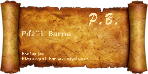 Pál Barna névjegykártya